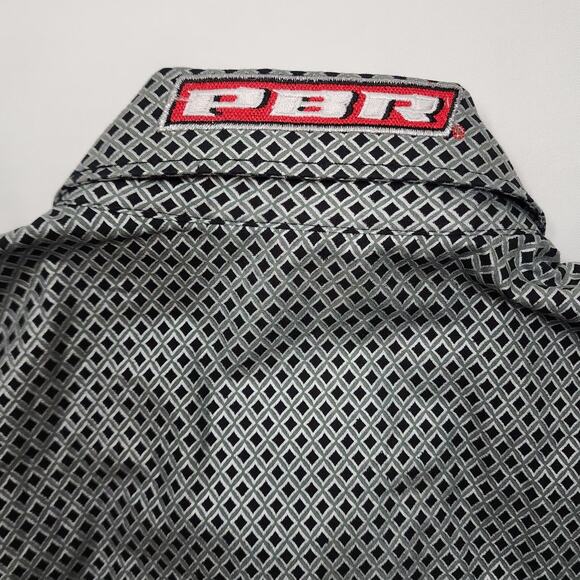 Wrangler Pro Bull Rider Long Sleeve Button-Up Medium Diamond Pattern - Picture 9 of 10